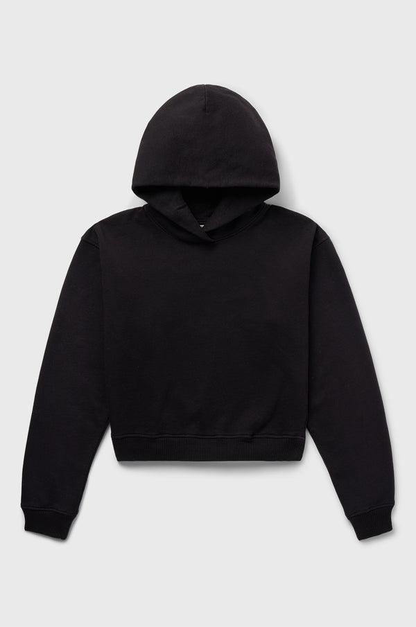 the lady & the sailor Cropped Hoodie in Black Fleece.