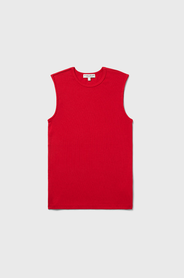 lady & the sailor Tomboy Tank in Red Classic Rib.