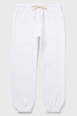 the lady & the sailor Vintage Sweatpant in White Bouclé.
