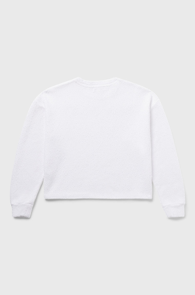 the lady & the sailor Vintage Sweatshirt in White Bouclé.