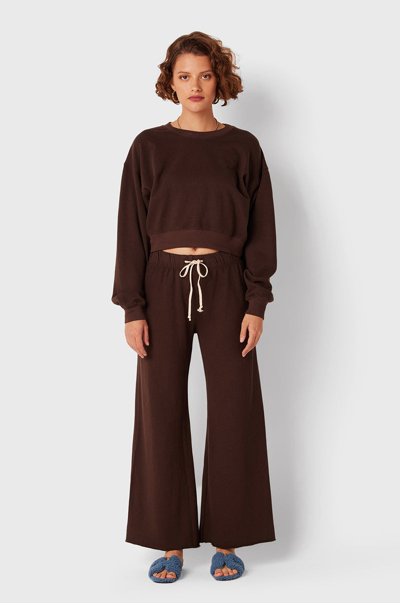 Organic Chocolate Oversized Crop T-Shirt