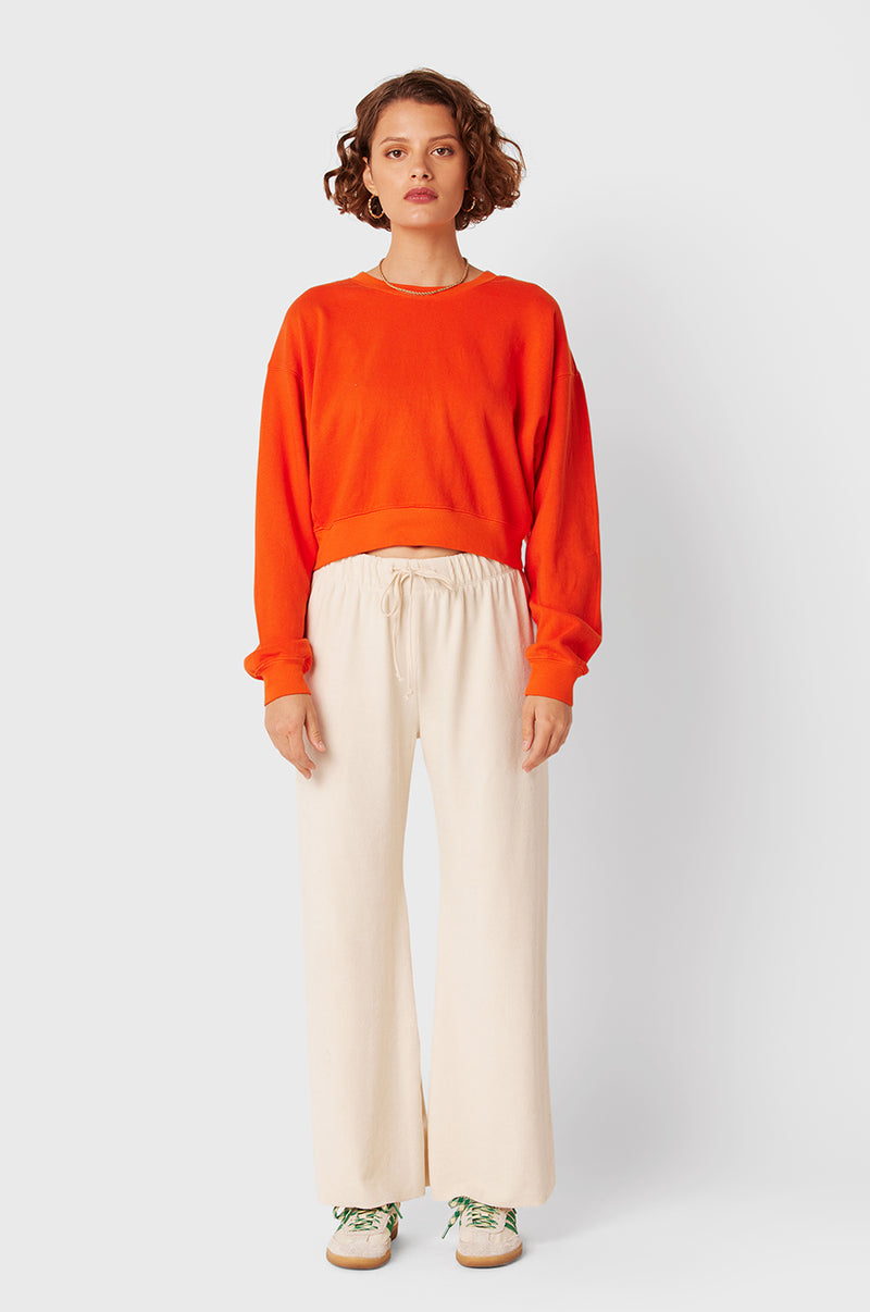 FRENCH FLARE PANT IN IVORY CORD