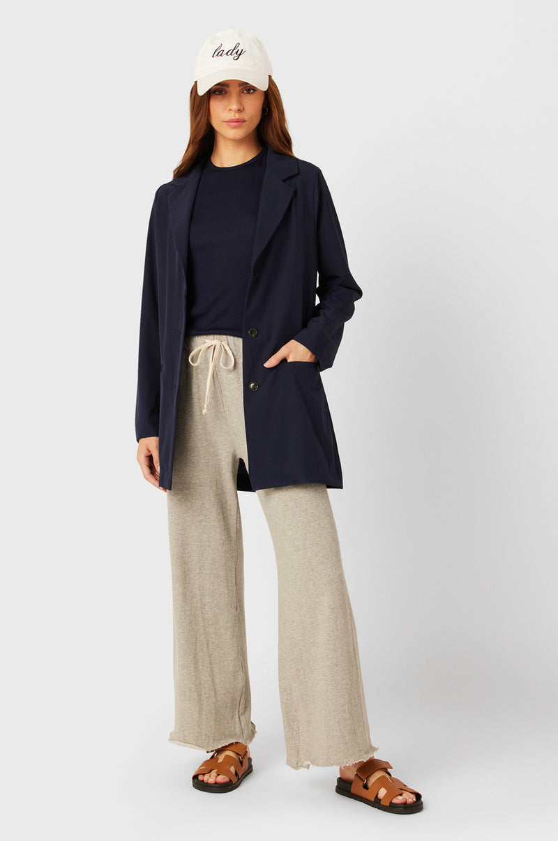 French Flare Pant, Heather Grey Cotton